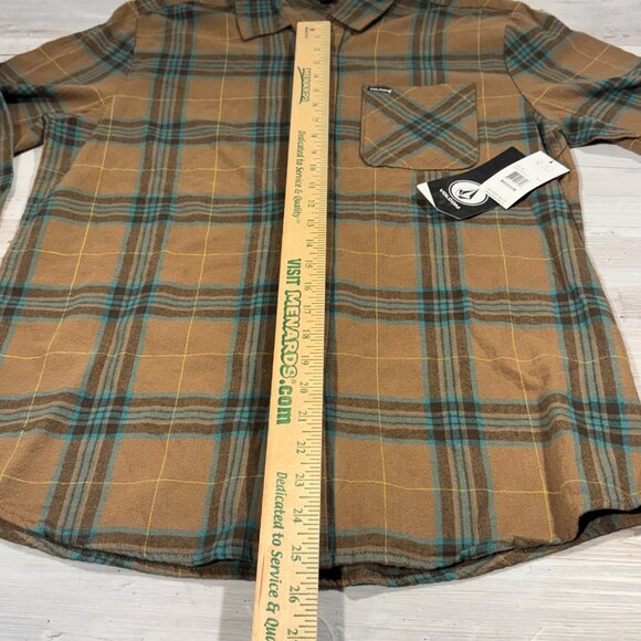 NEW‎ Volcom Mens Caden Button Up Plaid Flannel Shirt Size Medium L/S Modern Fit - Picture 5 of 8